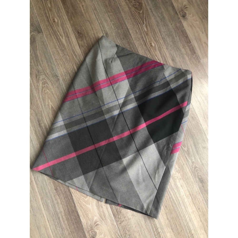 Grey Skirt with Colourful Stripes